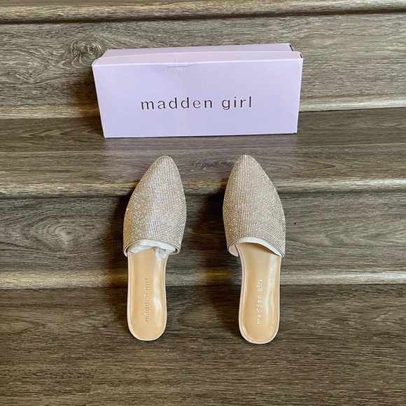 Madden Girl Shoes - Madden Girl Mules with sparkle Slip on Silver Multi Sparkle NWOT